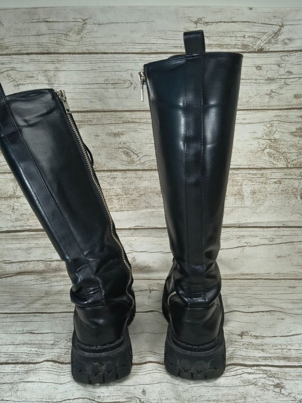 Delia's Black Lace Up Chunky Sole Combat Boots Women Size 7 - Picture 7 of 10
